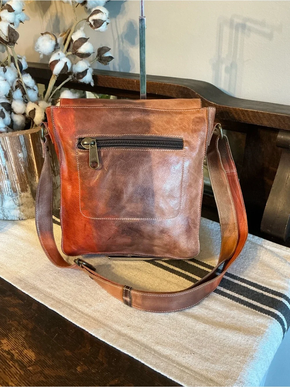 Bed Stu Venice Beach Desert Sunset TD Tie Dyed Crossbody Leather Bag Retail $250 - Picture 4 of 13